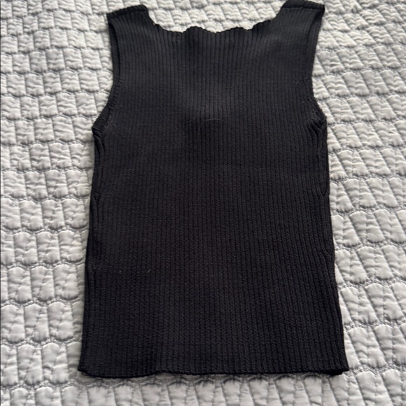 Sandro Black Ribbed Knit Tank Top - Picture 5 of 8